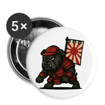 Bulldog Samurai Rising - Buttons small 1''/25 mm (5-pack) - white - Front