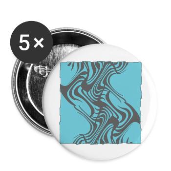 Zebra Pattern Cyan - Buttons small 1''/25 mm (5-pack) - white - Front
