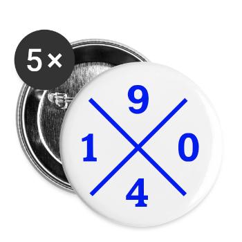 1904 Gelsenkirchen Ruhrpott Fußball für echte Fans - Buttons klein 25 mm (5er Pack) - Weiß - Vorne