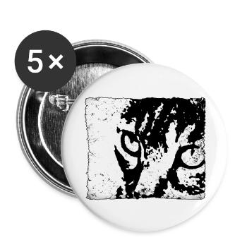 Contrasting Animal Portrait Cat - Buttons small 1''/25 mm (5-pack) - white - Front