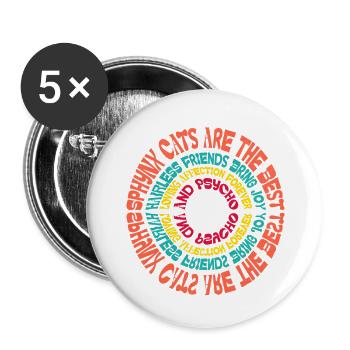 Sphynx Cat Mandala Funny Sayings Sarcastic Humor - Buttons small 1''/25 mm (5-pack) - white - Front