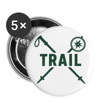 Trail Adventure Kompass und Klingen - Buttons klein 25 mm (5er Pack) - Weiß - Vorne