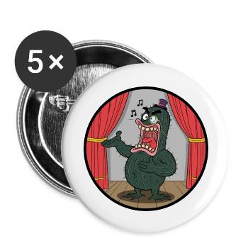 Showman de cactus sur scène - Lot de 5 petits badges (25 mm) - blanc - Devant