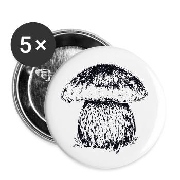 STEINPILZ - Buttons klein 25 mm (5er Pack) - Weiß - Vorne