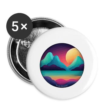 Mountain Sunset Lake - Buttons small 1''/25 mm (5-pack) - white - Front