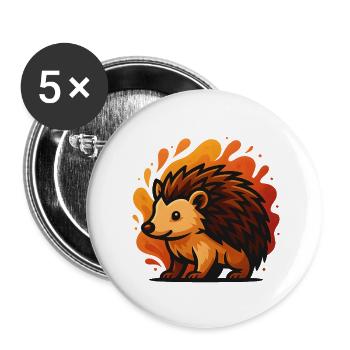 Hedgehog in flaming aura - Buttons small 1''/25 mm (5-pack) - white - Front