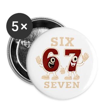 6 7 Six Seven Memes – Aura Points Kids Gaming - Lot de 5 petits badges (25 mm) - blanc - Devant