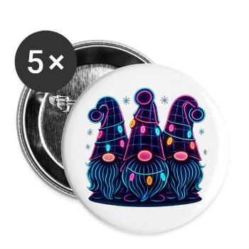 Weihnachtswichtel Familie Matching Lustig - Buttons klein 25 mm (5er Pack) - Weiß - Vorne