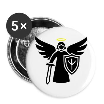 Warrior Angel Pictogram Shield - Buttons small 1''/25 mm (5-pack) - white - Front