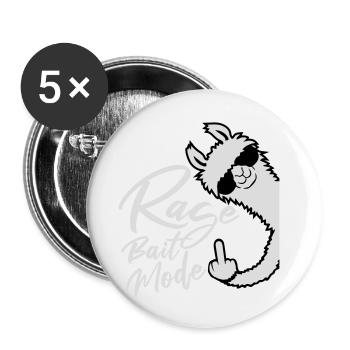 Rage Bait Llama Alpaca Sunglasses Middle Finger - Buttons small 1''/25 mm (5-pack) - white - Front