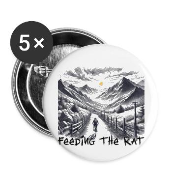 feeding the rat - off to new adventures - Buttons small 1''/25 mm (5-pack) - white - Front