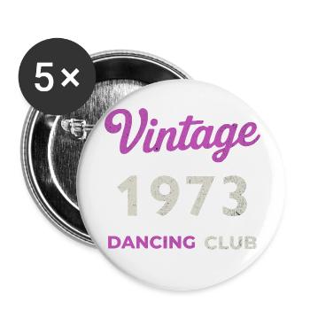 Vintage 1973 – Dancing Club Retro Année de naissance - Lot de 5 petits badges (25 mm) - blanc - Devant