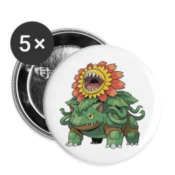 Sunflower Monster Beast - Buttons small 1''/25 mm (5-pack) - white - Front