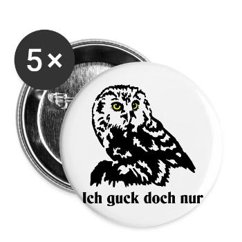 Steinkauz - Buttons klein 25 mm (5er Pack) - Weiß - Vorne