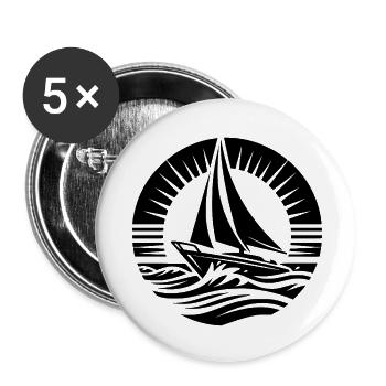 Segeltraum Wasserabenteuer im Kreis - Buttons klein 25 mm (5er Pack) - Weiß - Vorne