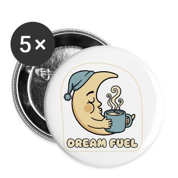 Mondtraum Kaffeezauber - Buttons klein 25 mm (5er Pack) - Weiß - Vorne