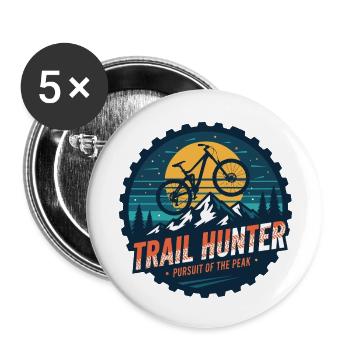 Trail Hunter Badge Pursuit of the Peak MTB Bike - Buttons small 1''/25 mm (5-pack) - white - Front