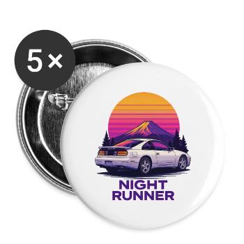 Night runner neon car - Buttons small 1''/25 mm (5-pack) - white - Front