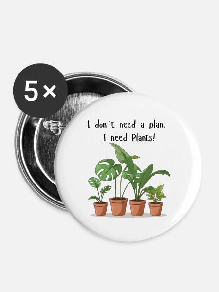 Plant Plans - Buttons klein 25 mm (5er Pack) - Weiß