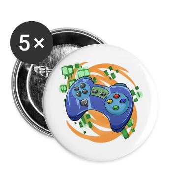Jeux de joueurs - Lot de 5 petits badges (25 mm) - blanc - Devant