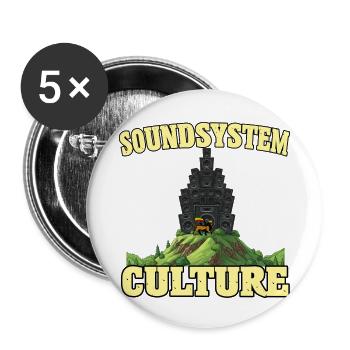 Soundsystem Culture Lion - Buttons klein 25 mm (5er Pack) - Weiß - Vorne