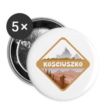 Kosciuszko en tant que nature - Lot de 5 petits badges (25 mm) - blanc - Devant