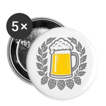 Bier - Buttons small 1''/25 mm (5-pack) - white - Front
