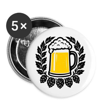 Bier - Buttons small 1''/25 mm (5-pack) - white - Front