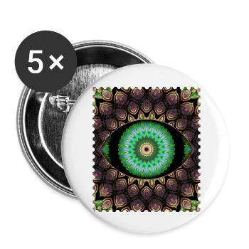 Kaleidoskopisches Augenmuster - Buttons klein 25 mm (5er Pack) - Weiß - Vorne
