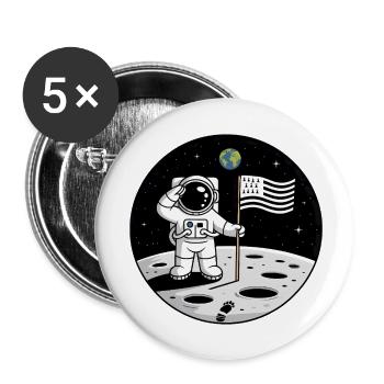 Breton Astronaut BZH Pride Space Humor Gwenn - Buttons small 1''/25 mm (5-pack) - white - Front