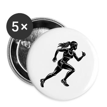 Woman runner - Buttons small 1''/25 mm (5-pack) - white - Front
