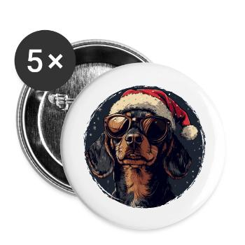 SantaDog Sunglasses - Buttons small 1''/25 mm (5-pack) - white - Front