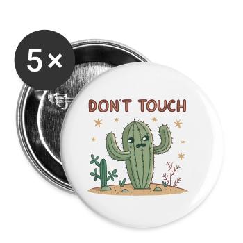 Cactus Insolent Ne Pas Toucher - Lot de 5 petits badges (25 mm) - blanc - Devant