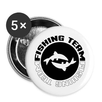 Fishing Team - Buttons small 1''/25 mm (5-pack) - white - Front