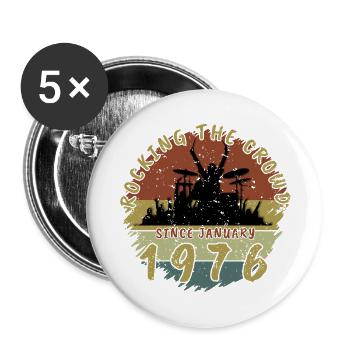 50e anniversaire Faire vibrer la foule DRM 01/1976 - Lot de 5 petits badges (25 mm) - blanc - Devant