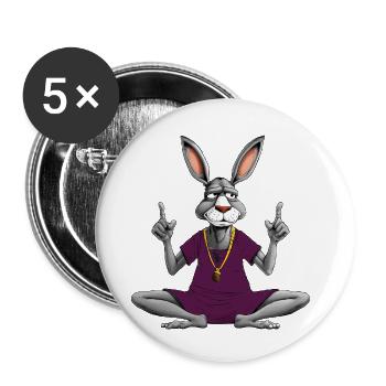Esel Yoga / Yogi Esel - Buttons klein 25 mm (5er Pack) - Weiß - Vorne