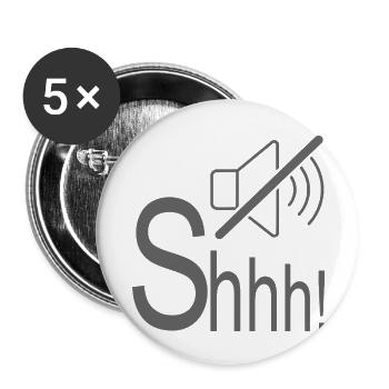 Whisper Silent Shhh - Buttons small 1''/25 mm (5-pack) - white - Front