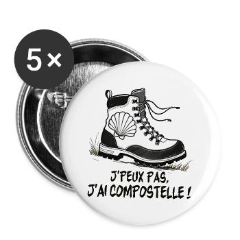 Wanderschuhschale von Compostela - Buttons klein 25 mm (5er Pack) - Weiß - Vorne