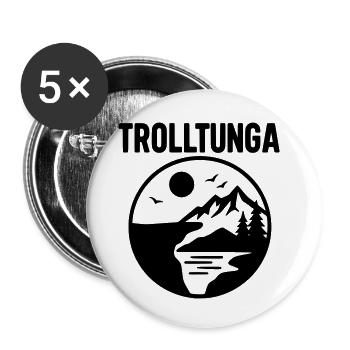 Trolltunga Silhouette - Lot de 5 petits badges (25 mm) - blanc - Devant