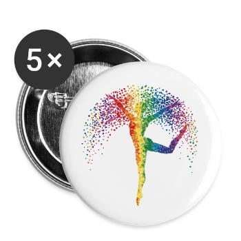 Gymnastics Gymnastics Floor Gymnastics Artistic Gymnastics Teenagers - Buttons small 1''/25 mm (5-pack) - white - Front