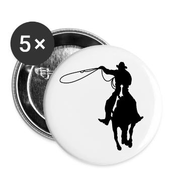 Cow-boy - Lot de 5 petits badges (25 mm) - blanc - Devant