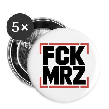 Copy of FCK MRZ  - Anti CDU/CSU Logo - Buttons klein 25 mm (5er Pack) - Weiß - Vorne