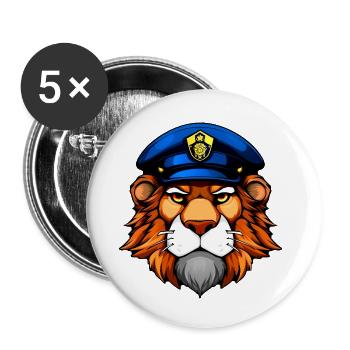 Police Löwe - Buttons small 1''/25 mm (5-pack) - white - Front