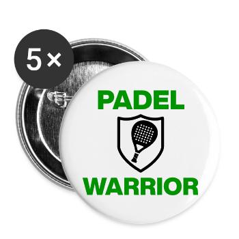 Padel Warrior – For Court Fighters and Padel Fans - Buttons small 1''/25 mm (5-pack) - white - Front