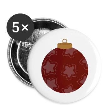 Crimson Star Ornament Pattern - Buttons small 1''/25 mm (5-pack) - white - Front