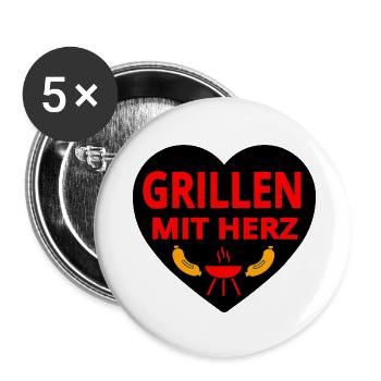Griller - Lot de 5 petits badges (25 mm) - blanc - Devant