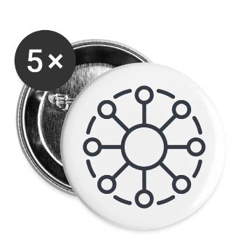 Zentraler Netzwerkkern Muster - Buttons klein 25 mm (5er Pack) - Weiß - Vorne