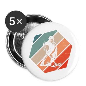 Klares Floorball Motiv für jeden Tag - Buttons klein 25 mm (5er Pack) - Weiß - Vorne