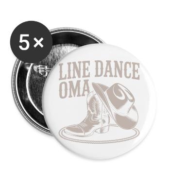 Boot Western de danse en ligne Granny Western - Lot de 5 petits badges (25 mm) - blanc - Devant