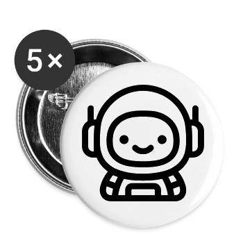 astronaute - Lot de 5 petits badges (25 mm) - blanc - Devant